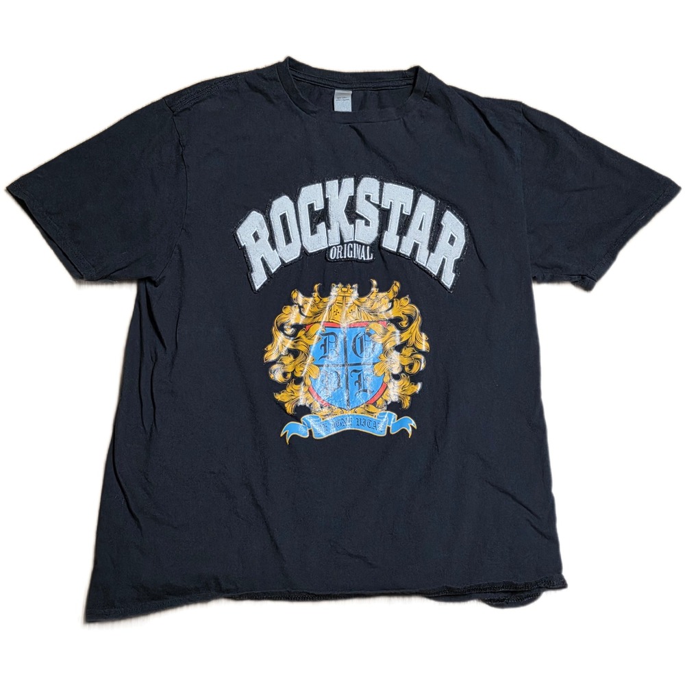 Gildan Rockstar Original Graphic T Shirt Mens Size Large Black Short Sleeve